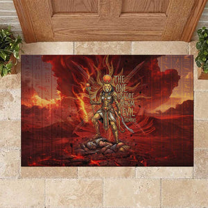 Sekhmet Rubber Doormat Egyptian Fiery Lioness Head and Ancient Warrior