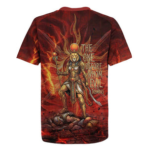 Sekhmet Rugby Jersey Egyptian Fiery Lioness Head and Ancient Warrior