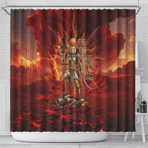 Sekhmet Shower Curtain Egyptian Fiery Lioness Head and Ancient Warrior