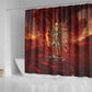 Sekhmet Shower Curtain Egyptian Fiery Lioness Head and Ancient Warrior