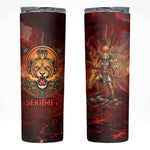Sekhmet Skinny Tumbler Egyptian Fiery Lioness Head and Ancient Warrior
