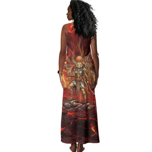 Sekhmet Tank Maxi Dress Egyptian Fiery Lioness Head and Ancient Warrior