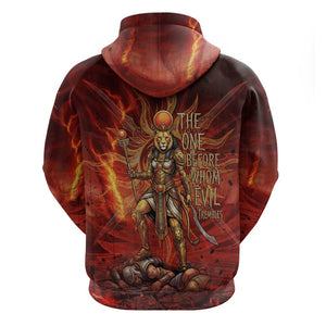 Sekhmet Zip Hoodie Egyptian Fiery Lioness Head and Ancient Warrior