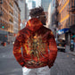 Sekhmet Zip Hoodie Egyptian Fiery Lioness Head and Ancient Warrior