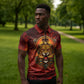 Sekhmet Zipper Polo Shirt Egyptian Fiery Lioness Head and Ancient Warrior