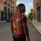 Sekhmet Zipper Polo Shirt Egyptian Fiery Lioness Head and Ancient Warrior