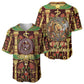 Sekhmet Baseball Jersey with Eye of Ra and Sacred Lion Symbol in Egyptian Healer