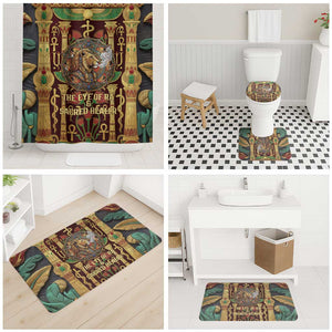 Sekhmet Bathroom Set with Eye of Ra and Sacred Lion Symbol in Egyptian Healer