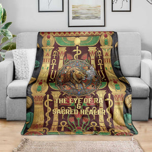 Sekhmet Blanket with Eye of Ra and Sacred Lion Symbol in Egyptian Healer
