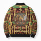 Sekhmet Bomber Puffer Jacket with Eye of Ra and Sacred Lion Symbol in Egyptian Healer