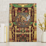 Sekhmet Canvas Wall Art with Eye of Ra and Sacred Lion Symbol in Egyptian Healer