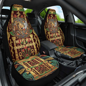 Sekhmet Car Seat Cover with Eye of Ra and Sacred Lion Symbol in Egyptian Healer