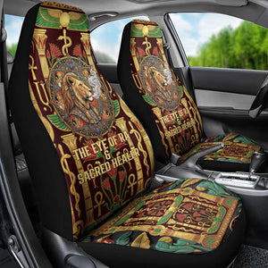 Sekhmet Car Seat Cover with Eye of Ra and Sacred Lion Symbol in Egyptian Healer