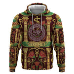 Sekhmet Hoodie with Eye of Ra and Sacred Lion Symbol in Egyptian Healer