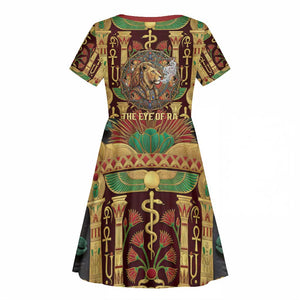 Sekhmet Kid Short Sleeve Dress with Eye of Ra and Sacred Lion Symbol in Egyptian Healer