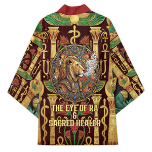 Sekhmet Kimono with Eye of Ra and Sacred Lion Symbol in Egyptian Healer
