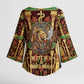Sekhmet Kimono Sleeve Blouse with Eye of Ra and Sacred Lion Symbol in Egyptian Healer