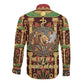 Sekhmet Long Sleeve Button Shirt with Eye of Ra and Sacred Lion Symbol in Egyptian Healer