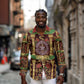 Sekhmet Long Sleeve Button Shirt with Eye of Ra and Sacred Lion Symbol in Egyptian Healer