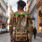 Sekhmet Long Sleeve Button Shirt with Eye of Ra and Sacred Lion Symbol in Egyptian Healer