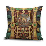 Sekhmet Pillow Cover with Eye of Ra and Sacred Lion Symbol in Egyptian Healer