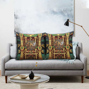 Sekhmet Pillow Cover with Eye of Ra and Sacred Lion Symbol in Egyptian Healer