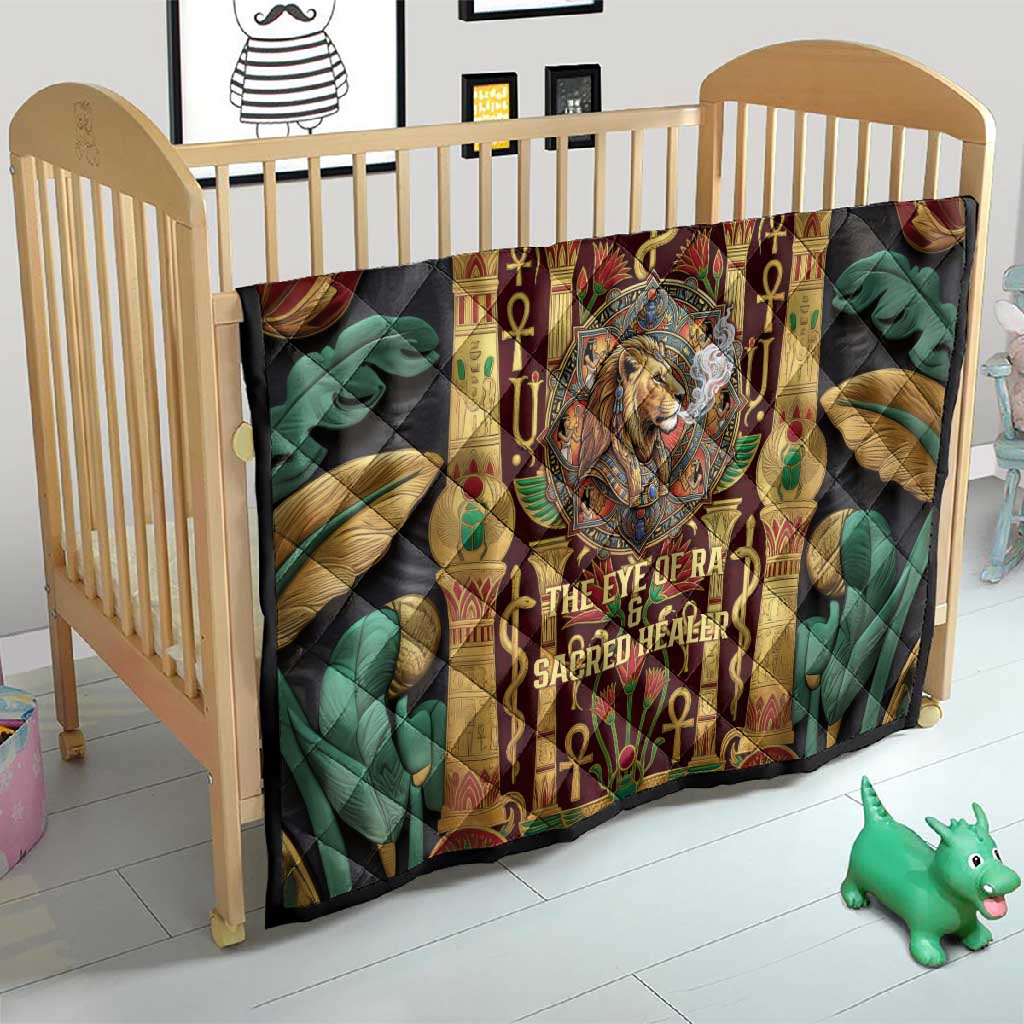 Sekhmet Quilt with Eye of Ra and Sacred Lion Symbol in Egyptian Healer
