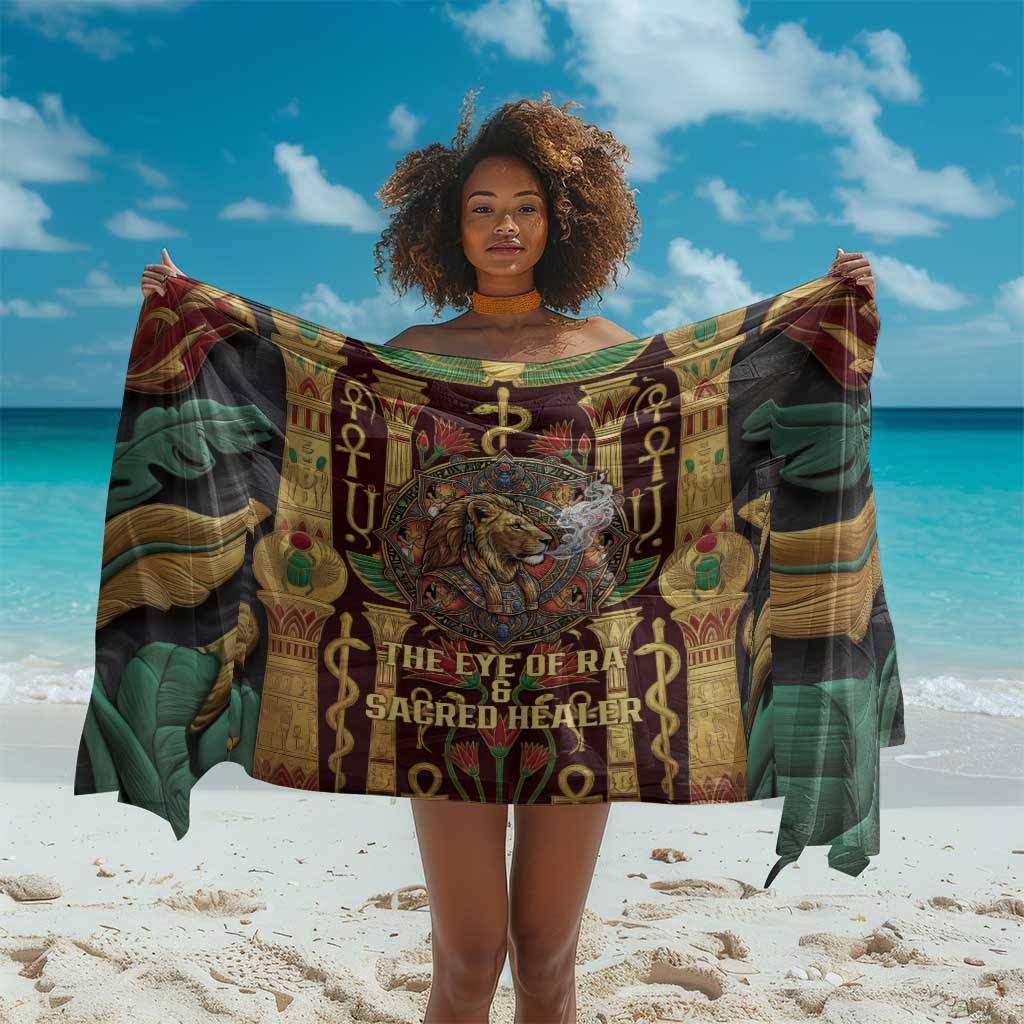 Sekhmet Sarong with Eye of Ra and Sacred Lion Symbol in Egyptian Healer