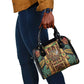 Sekhmet Shoulder Handbag with Eye of Ra and Sacred Lion Symbol in Egyptian Healer