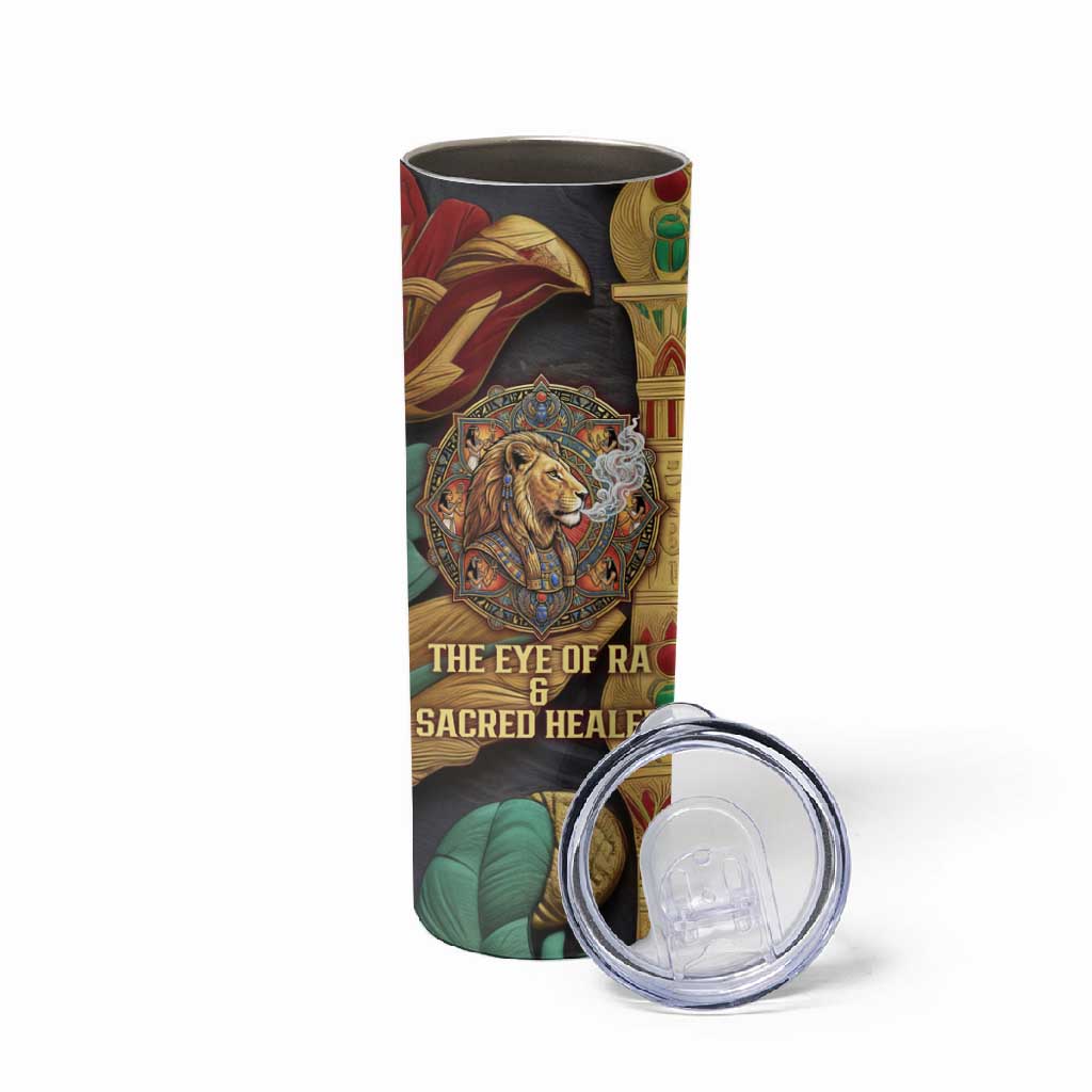 Sekhmet Skinny Tumbler with Eye of Ra and Sacred Lion Symbol in Egyptian Healer
