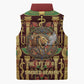 Sekhmet Sleeveless Puffer Jacket with Eye of Ra and Sacred Lion Symbol in Egyptian Healer