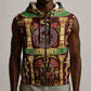 Sekhmet Sleeveless Zip Hoodie with Eye of Ra and Sacred Lion Symbol in Egyptian Healer