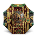 Sekhmet Umbrella with Eye of Ra and Sacred Lion Symbol in Egyptian Healer