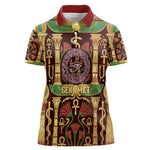 Sekhmet Women Polo Shirt with Eye of Ra and Sacred Lion Symbol in Egyptian Healer
