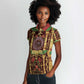 Sekhmet Women Polo Shirt with Eye of Ra and Sacred Lion Symbol in Egyptian Healer