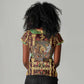 Sekhmet Women V-Neck T-Shirt with Eye of Ra and Sacred Lion Symbol in Egyptian Healer