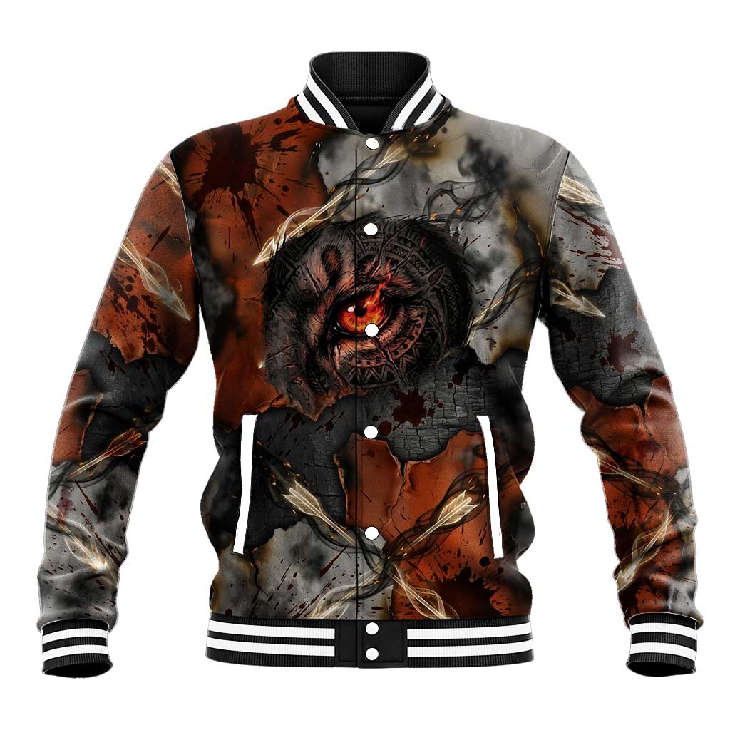 Menhit Egyptian Baseball Jacket Warrior Goddess Fiery Lion Eye Arrows and Blood Battle