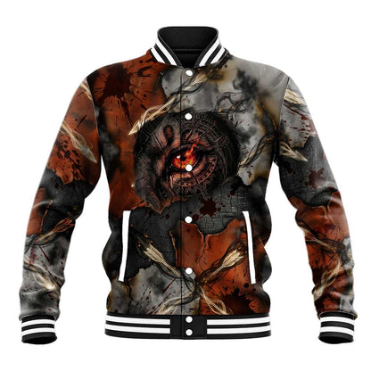 Menhit Egyptian Baseball Jacket Warrior Goddess Fiery Lion Eye Arrows and Blood Battle