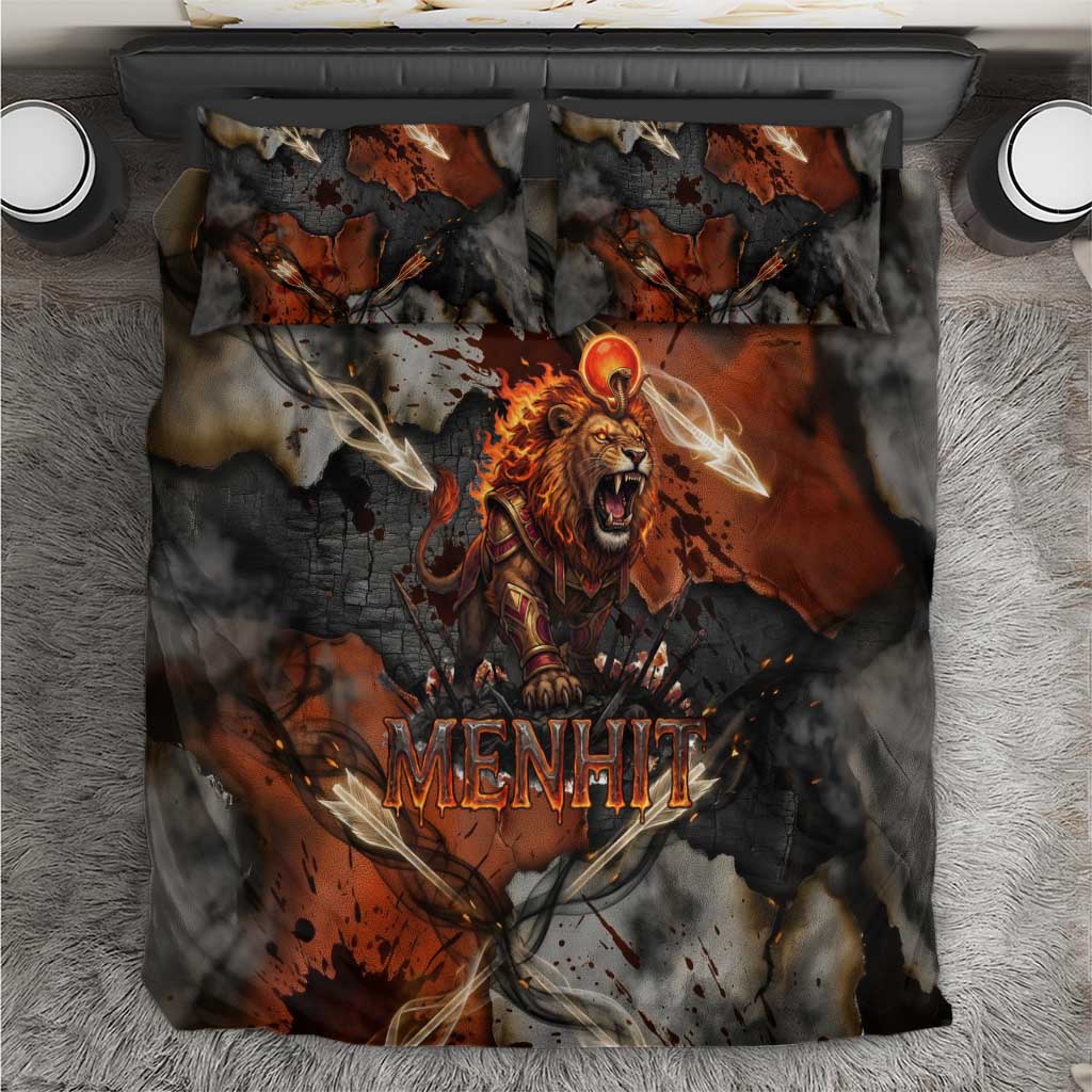 Menhit Egyptian Bedding Set Warrior Goddess Fiery Lion Eye Arrows and ...
