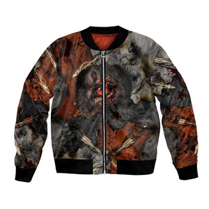 Menhit Egyptian Bomber Jacket Warrior Goddess Fiery Lion Eye Arrows and Blood Battle