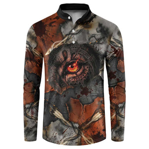 Menhit Egyptian Button Sweatshirt Warrior Goddess Fiery Lion Eye Arrows and Blood Battle