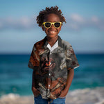 Menhit Egyptian Kid Hawaiian Shirt Warrior Goddess Fiery Lion Eye Arrows and Blood Battle