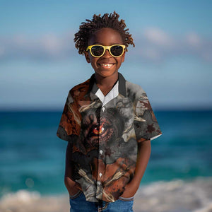 Menhit Egyptian Kid Hawaiian Shirt Warrior Goddess Fiery Lion Eye Arrows and Blood Battle