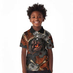 Menhit Egyptian Kid Polo Shirt Warrior Goddess Fiery Lion Eye Arrows and Blood Battle