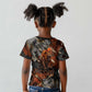Menhit Egyptian Kid T shirt Warrior Goddess Fiery Lion Eye Arrows and Blood Battle