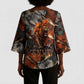Menhit Egyptian Kimono Sleeve Blouse Warrior Goddess Fiery Lion Eye Arrows and Blood Battle