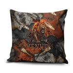 Menhit Egyptian Pillow Cover Warrior Goddess Fiery Lion Eye Arrows and Blood Battle