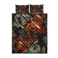 Menhit Egyptian Quilt Bed Set Warrior Goddess Fiery Lion Eye Arrows and Blood Battle