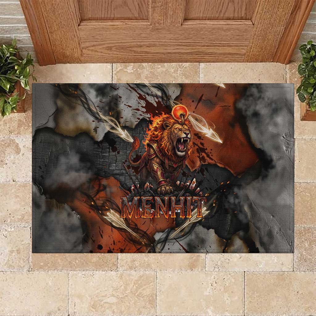 Menhit Egyptian Rubber Doormat Warrior Goddess Fiery Lion Eye Arrows ...