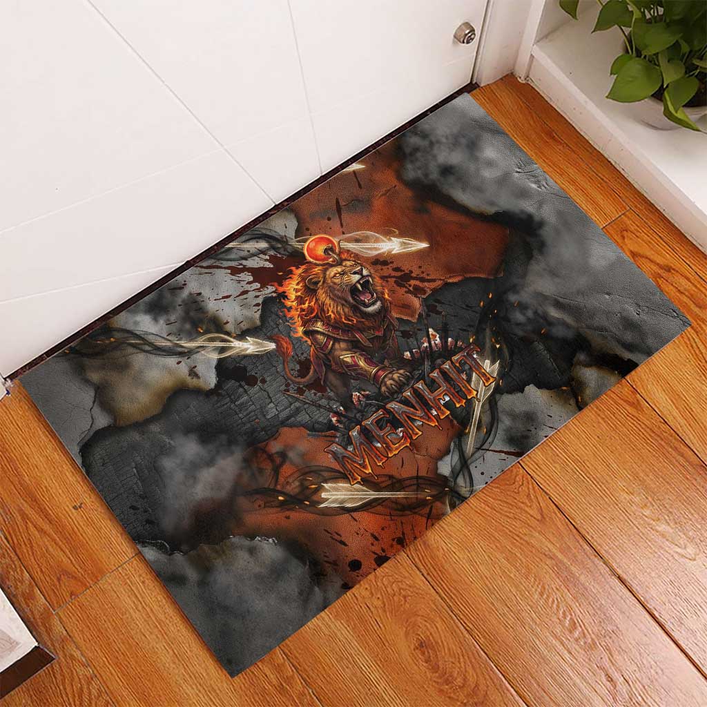 Menhit Egyptian Rubber Doormat Warrior Goddess Fiery Lion Eye Arrows and Blood Battle